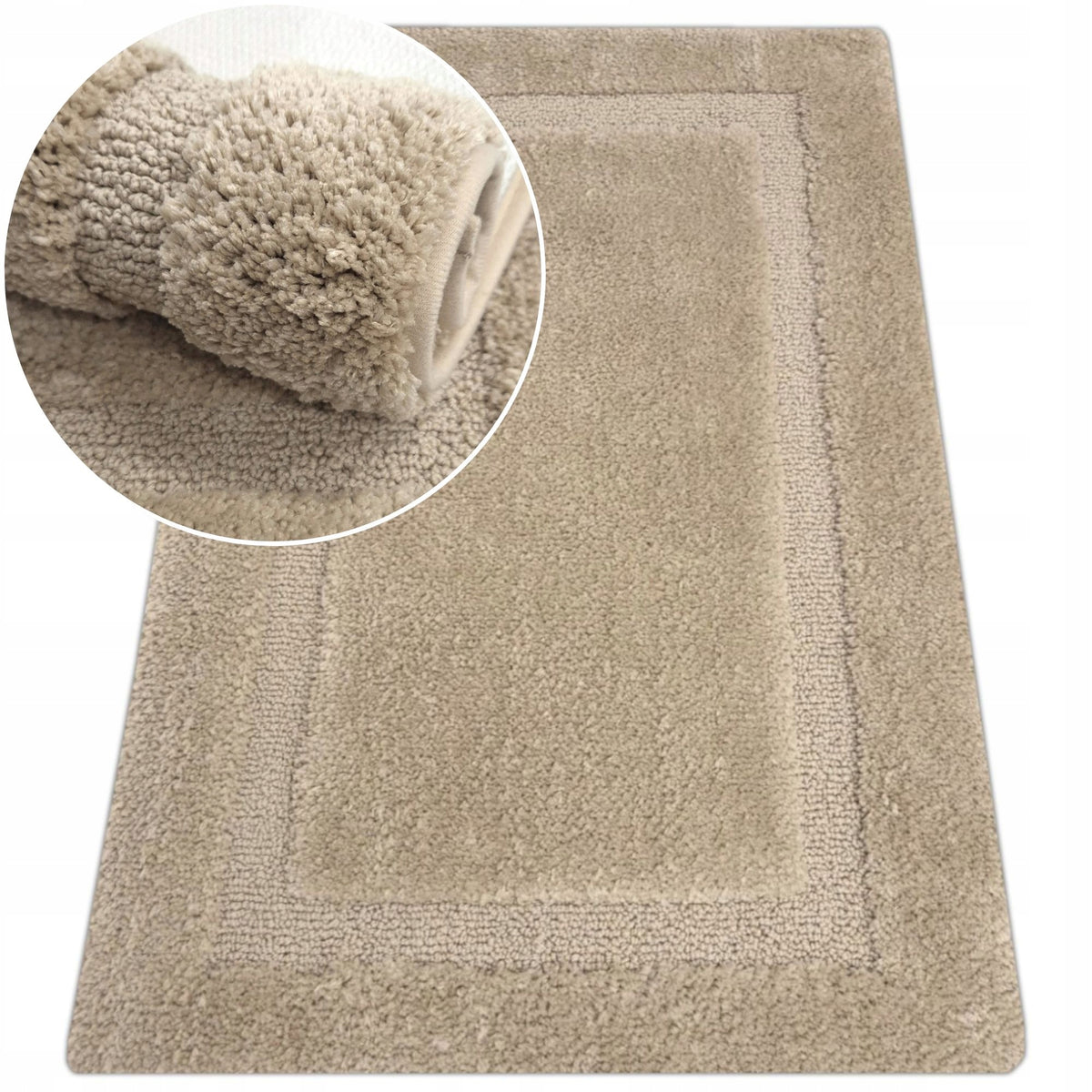 BATHROOM RUG BEIGE 50x80 NON-SLIP SOFT FOR BATHROOM MOCCA