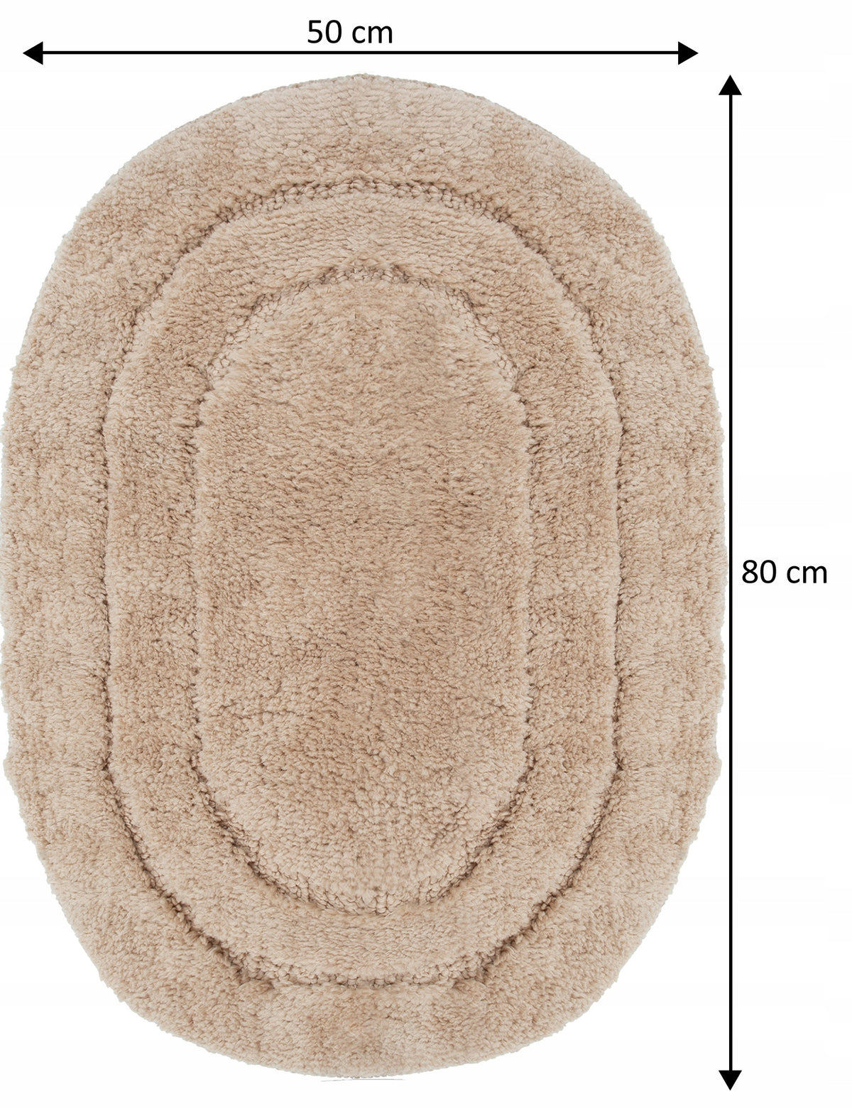 BATHROOM RUG BEIGE SOFT ABSORBENT ANTI-SLIP MAT 50x80CM Brand Sindbad