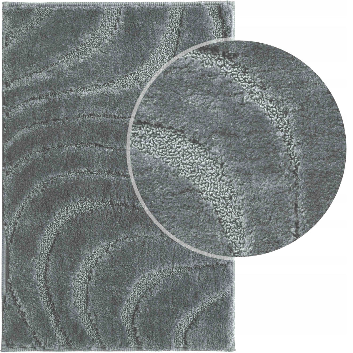 BATHROOM RUG GREY NON-SLIP 60x40 SOFT ABSORBENT MICROFIBER Packaging status original