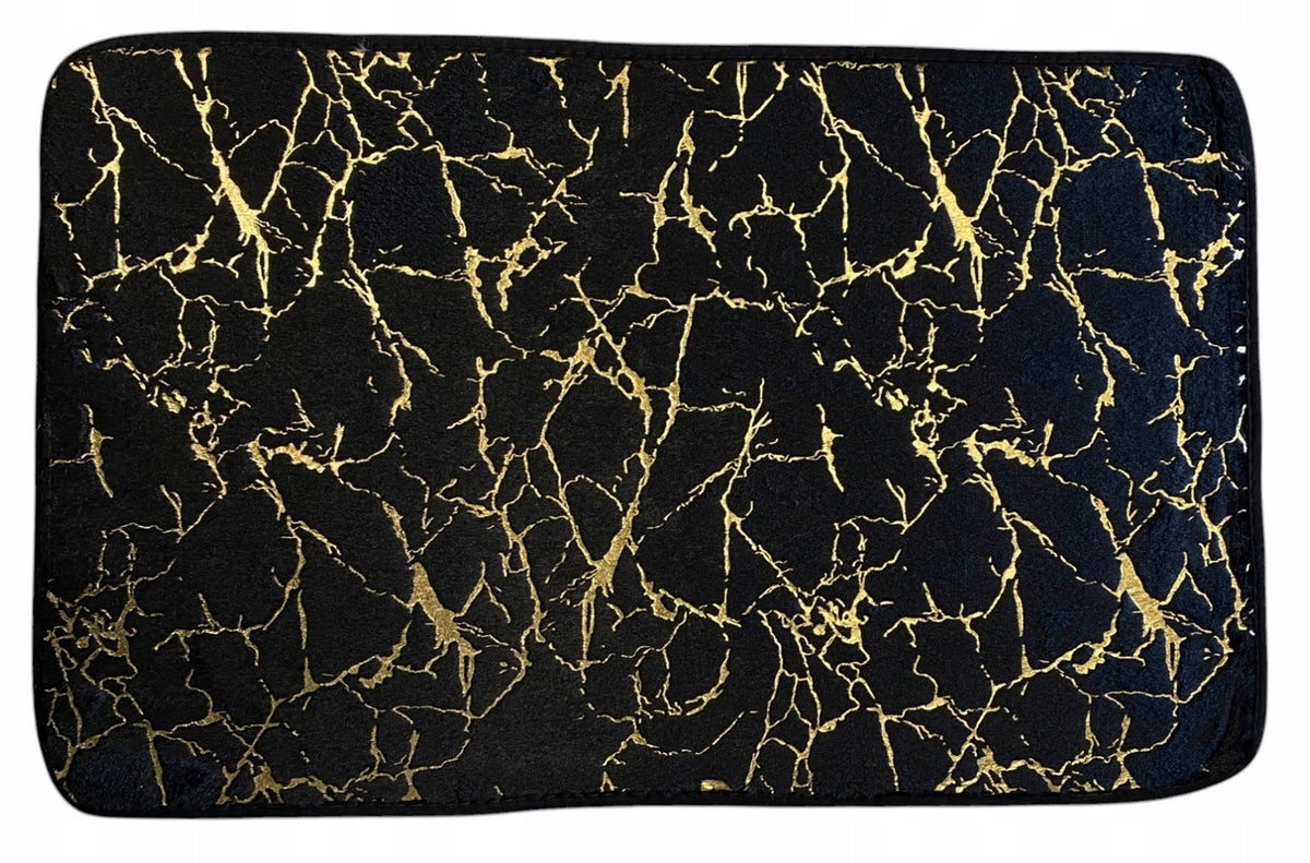 BATHROOM RUG MARBLE DT-11 WALKWAY FOAM MAT 50x80 BLACK EAN (GTIN) 5904302064485