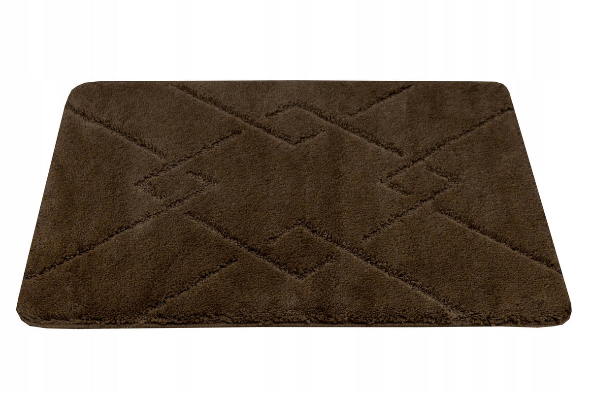 BATHROOM RUG MAT DARK BROWN NON-SLIP SOFT 50x80 cm