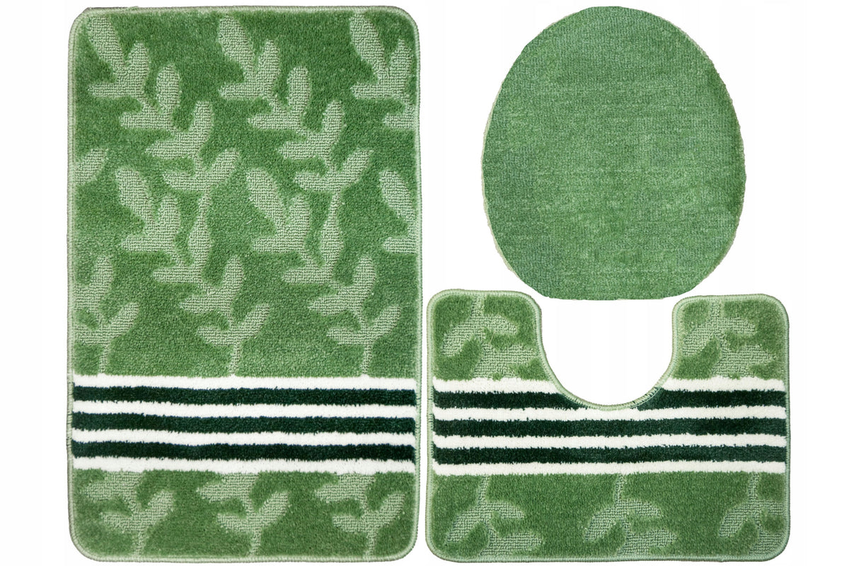 BATHROOM RUG NON-SLIP SET 3-cz SOFT MAT FOR TOILET MIX PATTERNS
