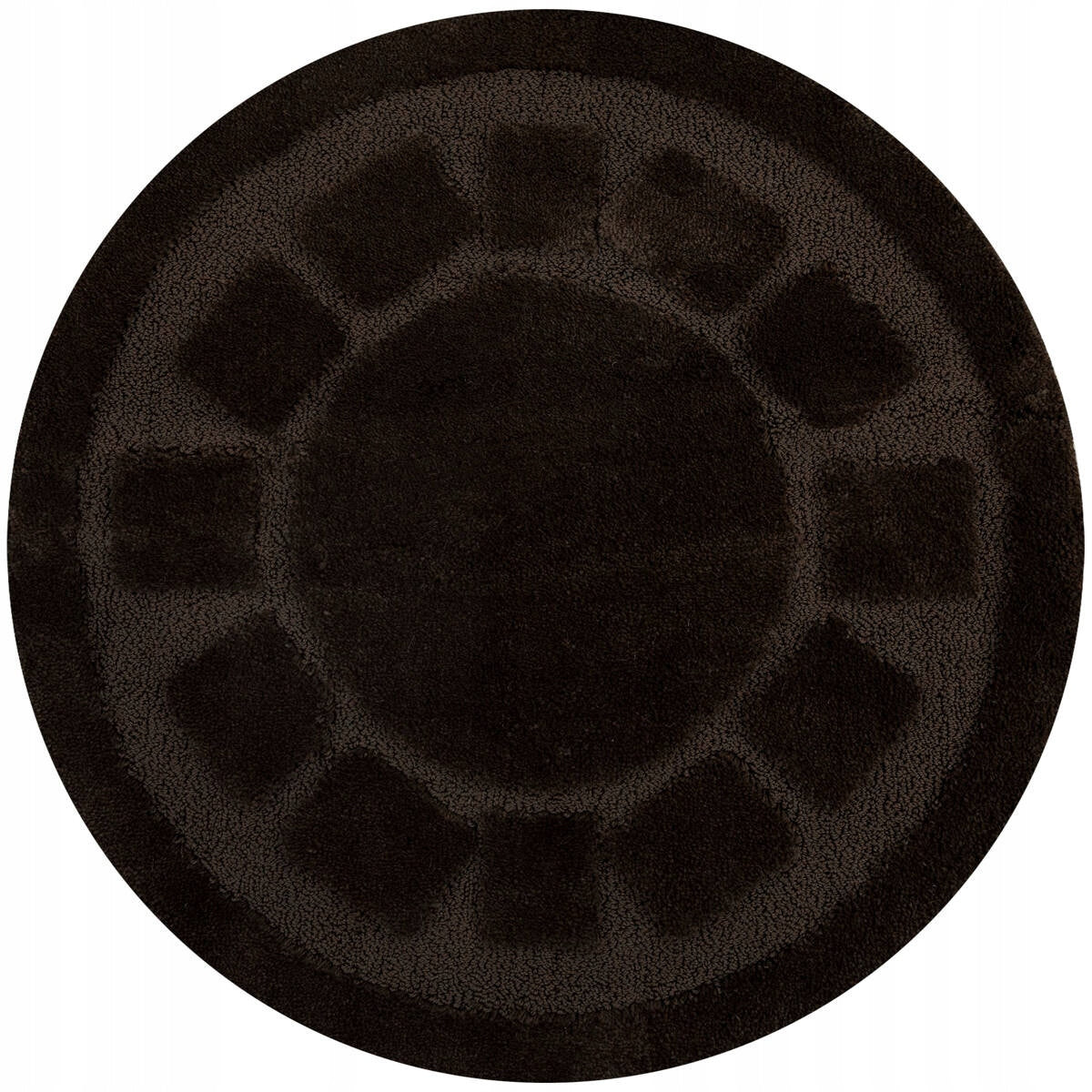 BATHROOM RUG RUBBERIZED FOR WC ROUND WENGE BRONZE OCEAN D. 67 cm Length 67 cm
