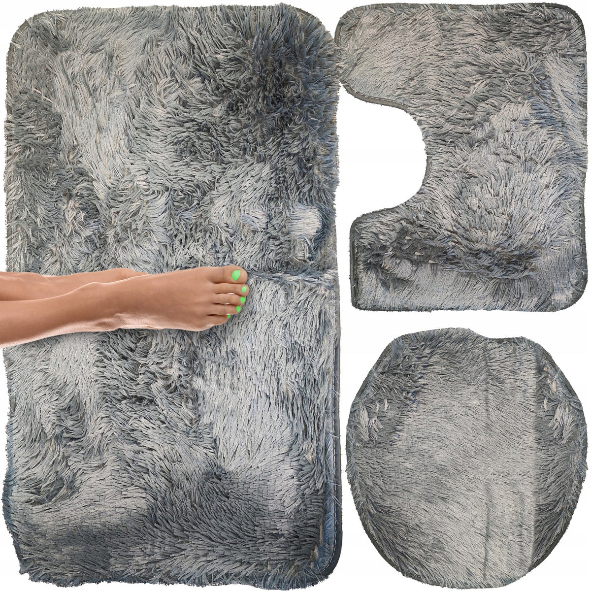 BATHROOM RUG SET OF 3 SOFT ABSORBENT LARGE RUGS