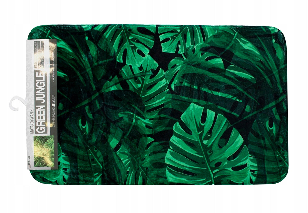 BATHROOM RUG SOFT ABSORBENT NON-SLIP 50 x 80 JUNGLE GREEN EAN (GTIN) 5902340641620