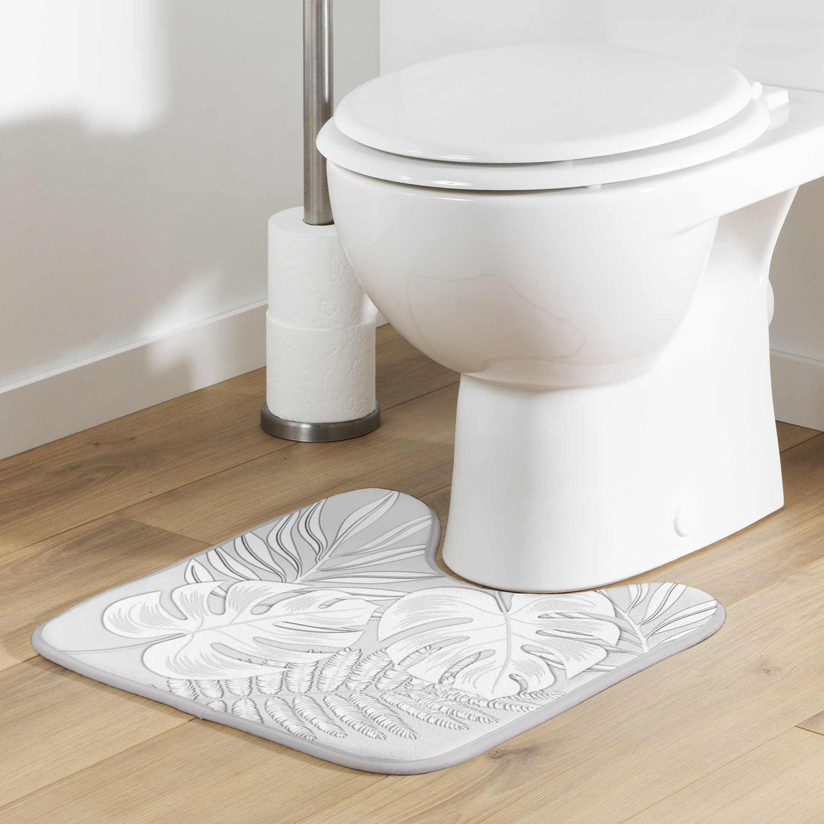BATHROOM RUG WITH TOILET CUTOUT TOILET BATHROOM MAT 45X45 AMBER Packaging status original