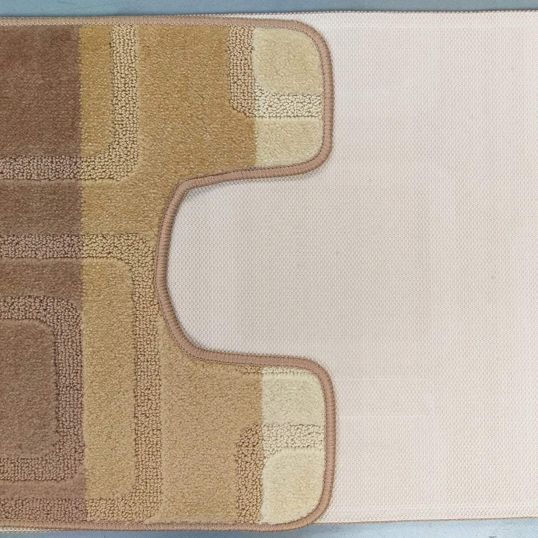 BATHROOM RUGS FOR WASHING BEIGE TWO-PIECE SET WITH CUTOUT Manufacturer code 5905490907226