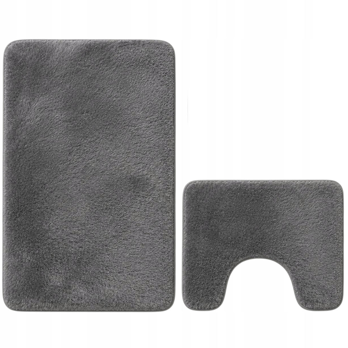 BATHROOM RUGS NON-SLIP SET 2 PIECE GREY QUICK DRYING Packaging status original