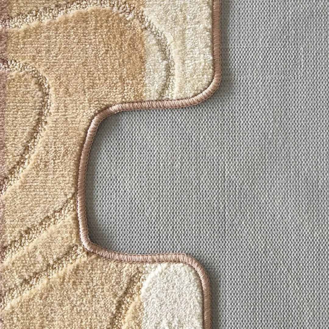 BATHROOM RUGS with toilet notch 05 Beige Set 50cmx80cm 40 Packaging status original