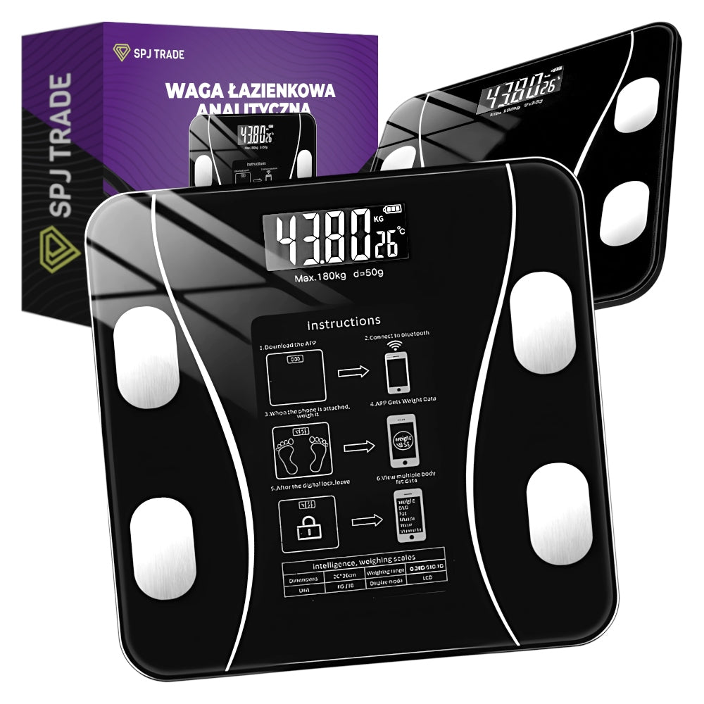 BATHROOM SCALE ANALYTICAL ELECTRONIC SMART+ APPLICATION in Polish BMI