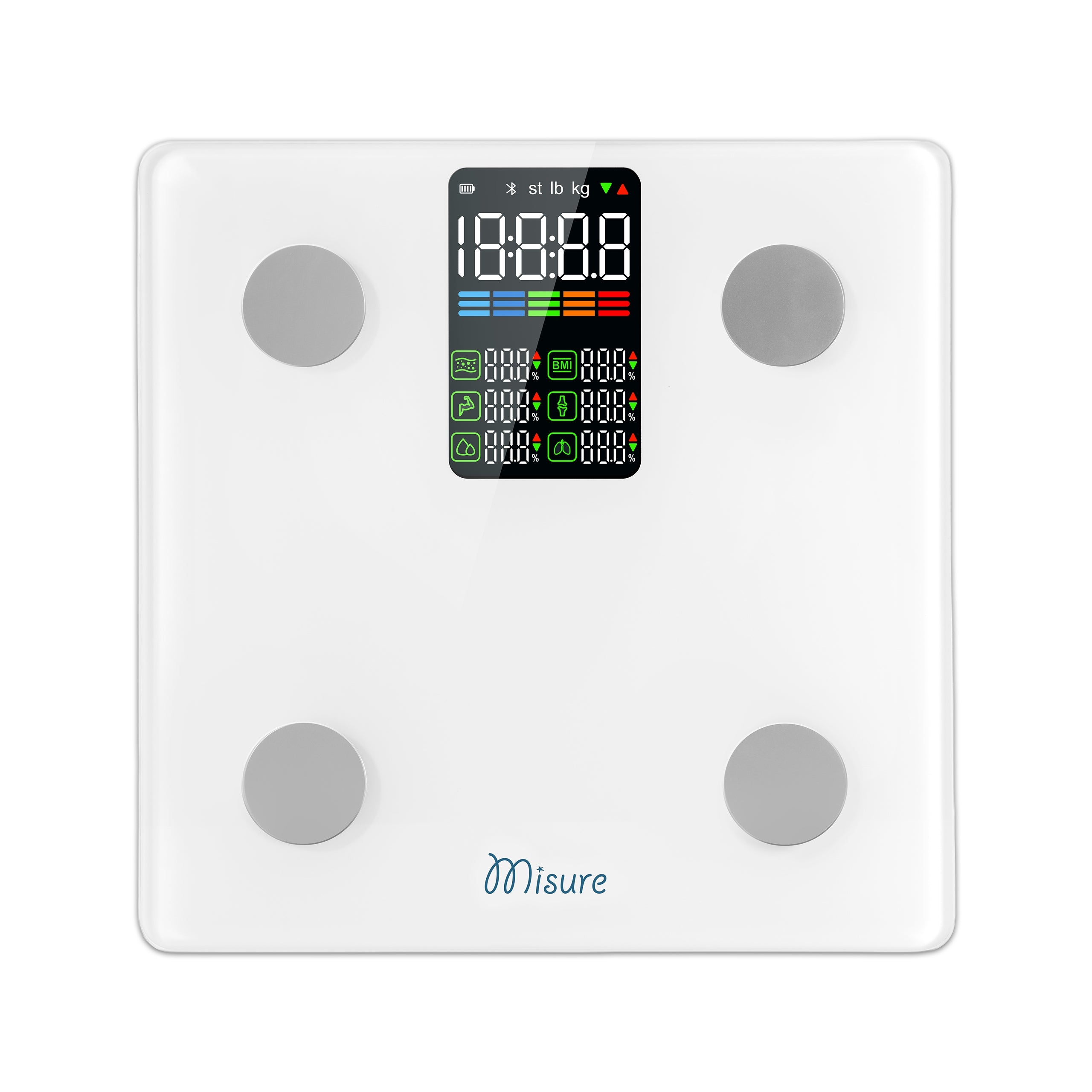 BATHROOM SCALE ELECTRONIC ANALYTICAL 226 KG APPLICATION Poland SMART BMI Manufacturer code Waga Elektroniczna Misure MI Fit Plus Biała