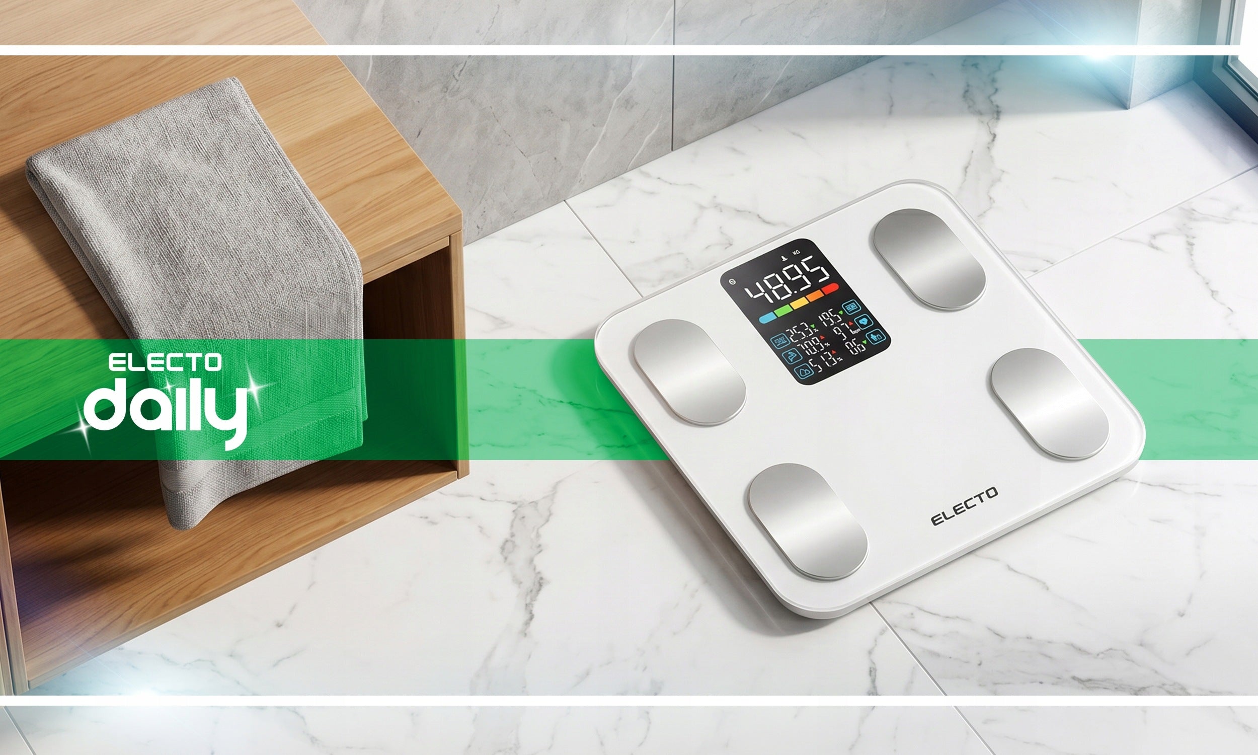 BATHROOM SCALE ELECTRONIC ANALYTICAL APPLICATION in Polish BMI 24IN1 LCD Packaging status original