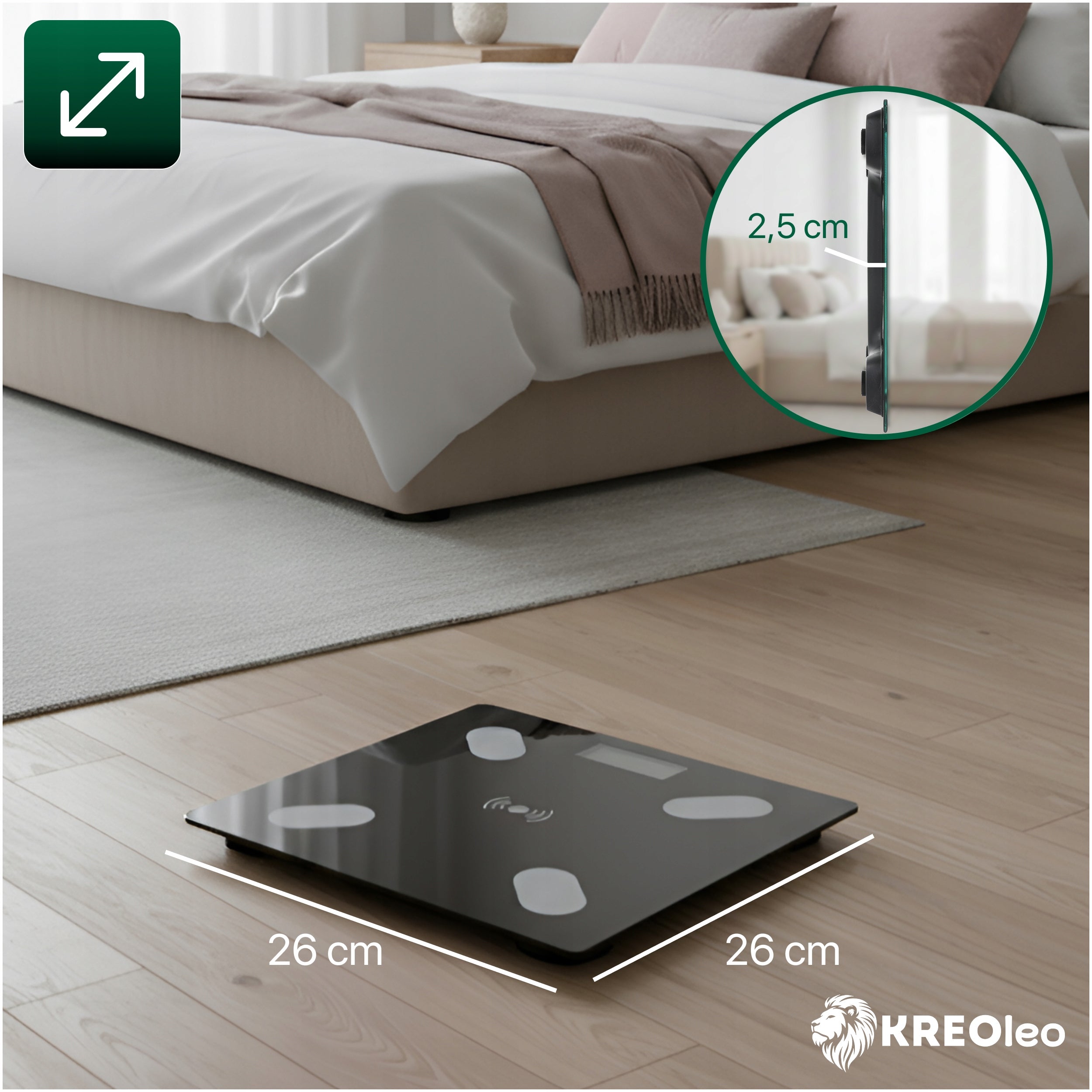 BATHROOM SCALE SMART PRECISION ANALYTICAL 32IN1 APP PL ELECTRONIC LCD Manufacturer code INTELIGENTNA WAGA DOKŁADNA SMART BMI BATERIE