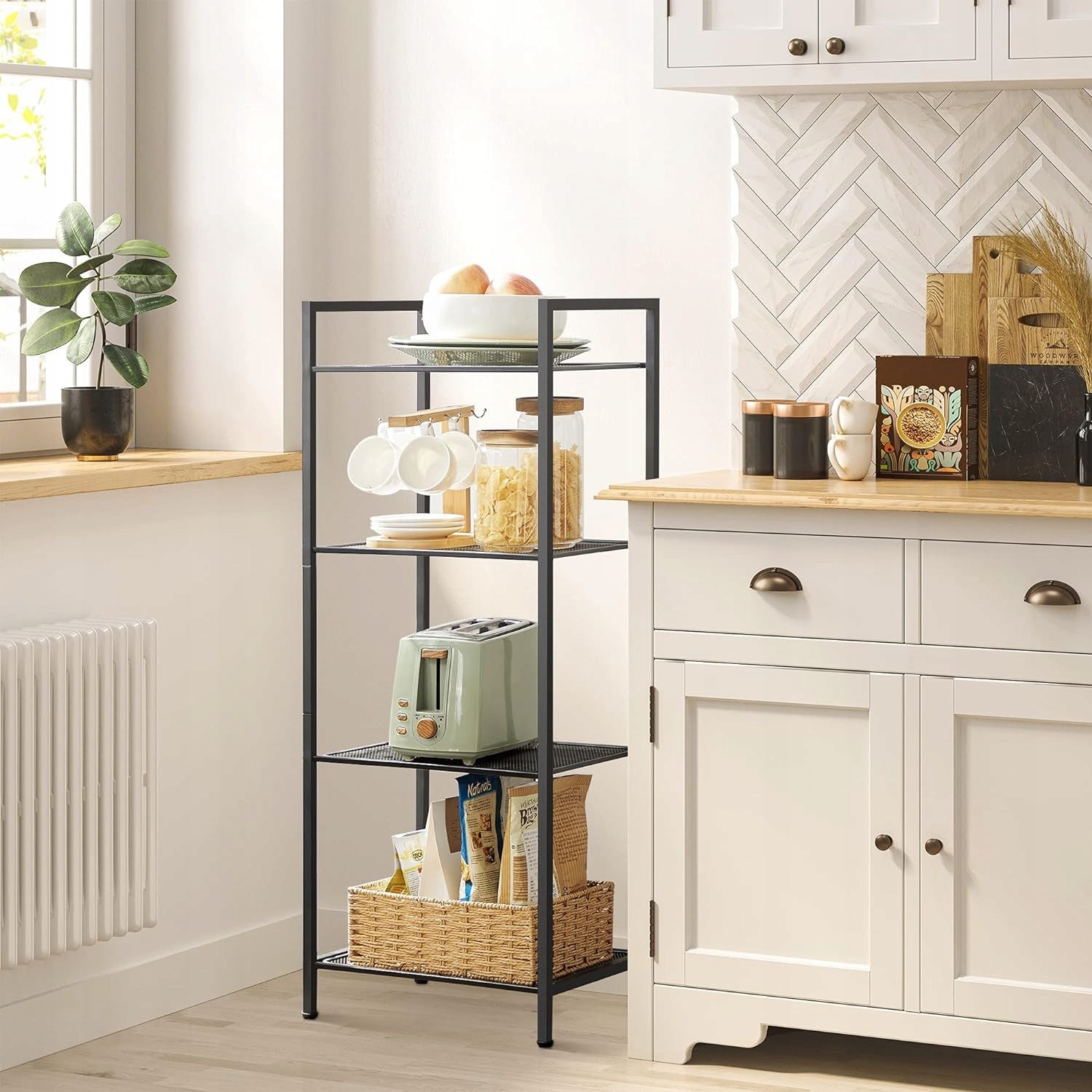 BATHROOM SHELF 4-TIER HORIZONTAL STANDING ADJUSTABLE KITCHEN SHELVES EAN (GTIN) 5905965727052