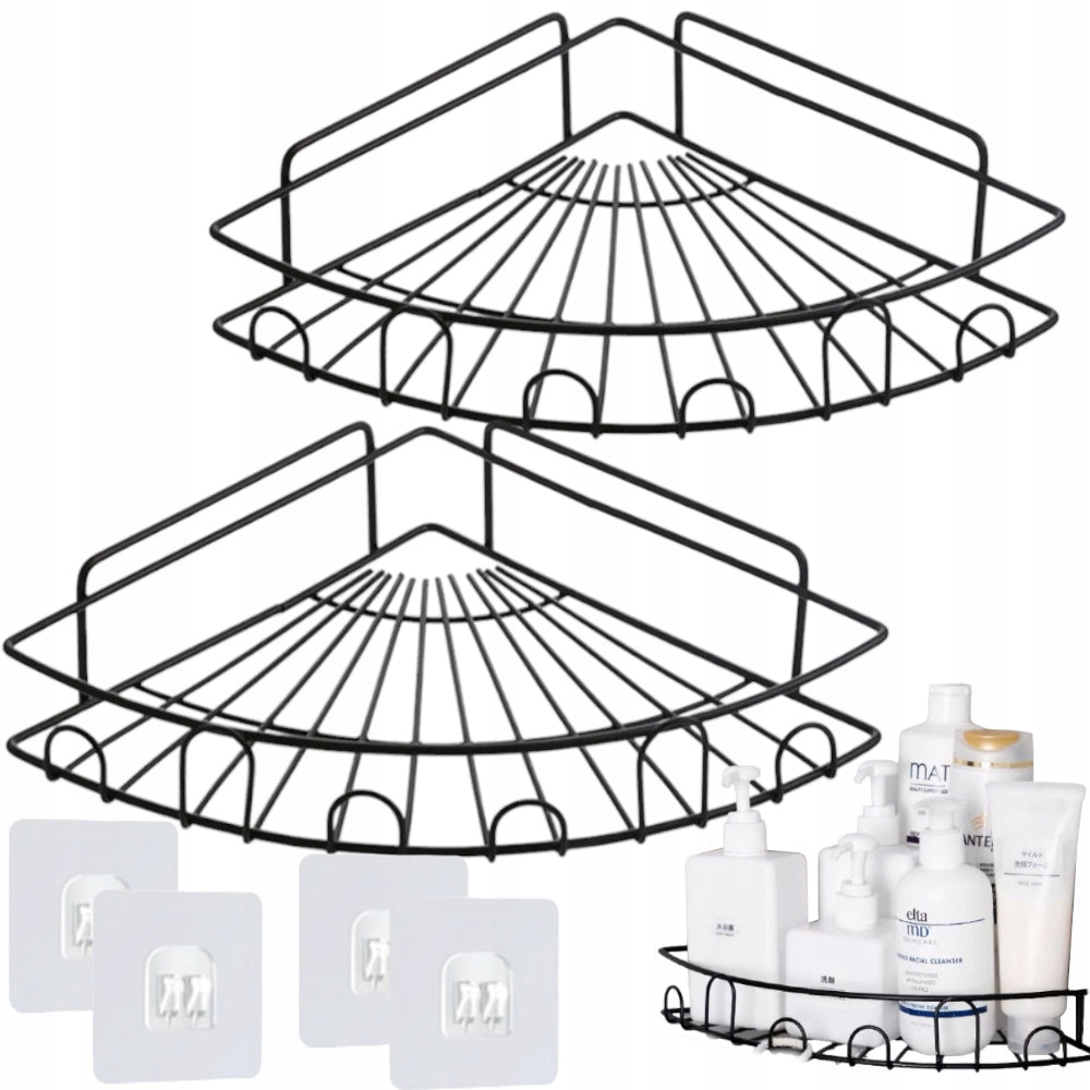 BATHROOM SHELF FOR SHOWER FOR LOFT BATHROOM BLACK WITHOUT DRILLING 2x