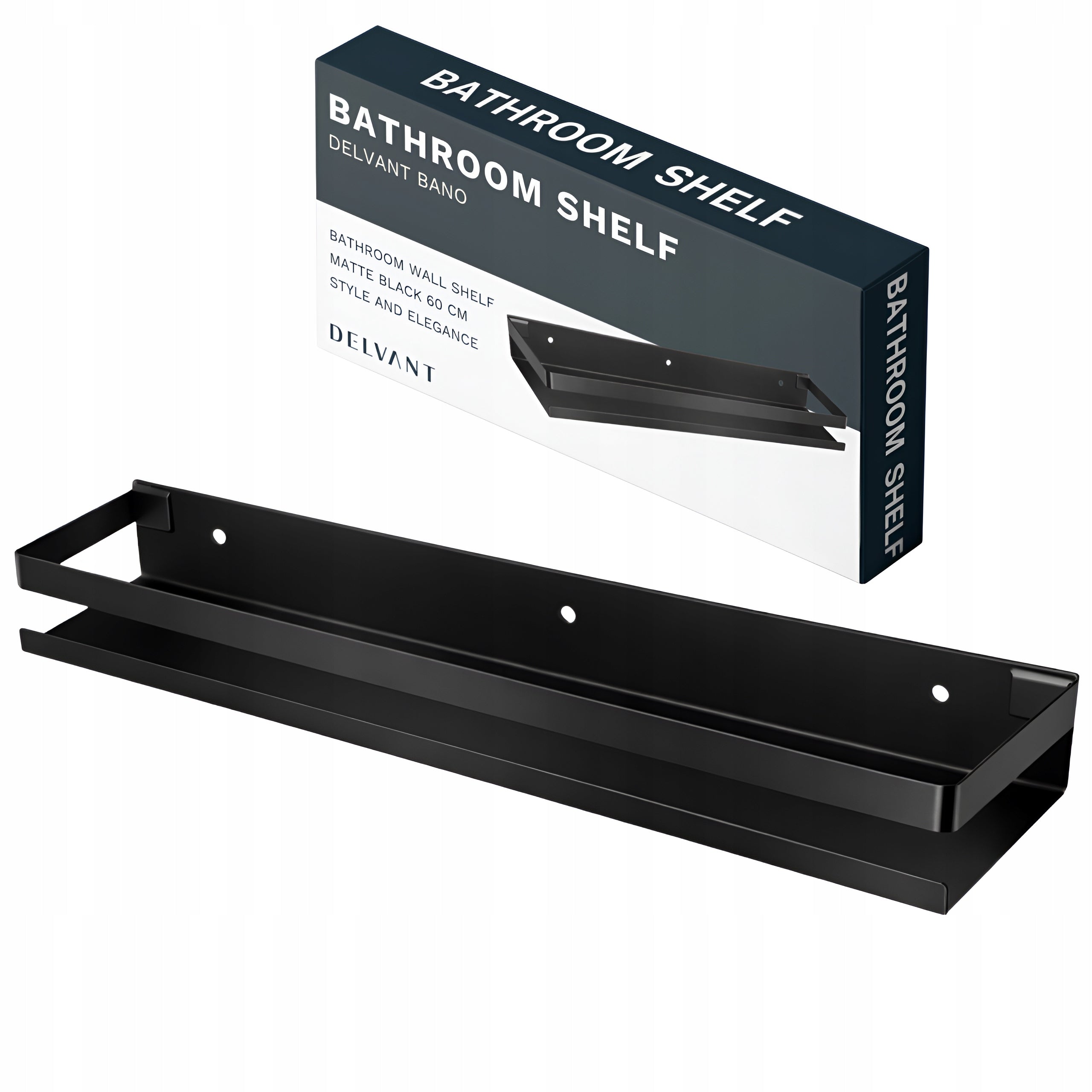 BATHROOM SHELF HANGING FOR KITCHEN SHOWER DELVANT BANO BLACK 60 CM