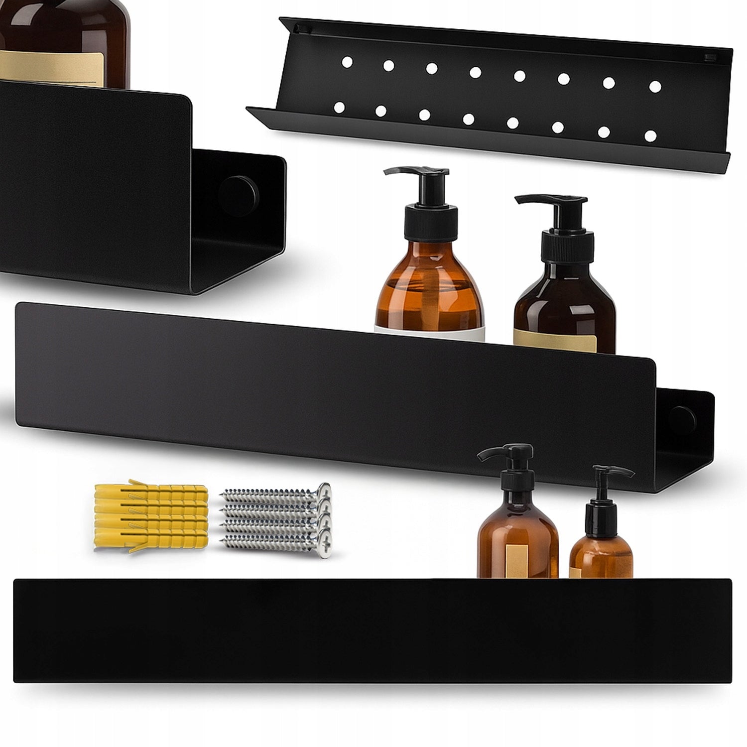 BATHROOM SHELF HANGING LOFT WALL SHOWER BATH METAL 40cm