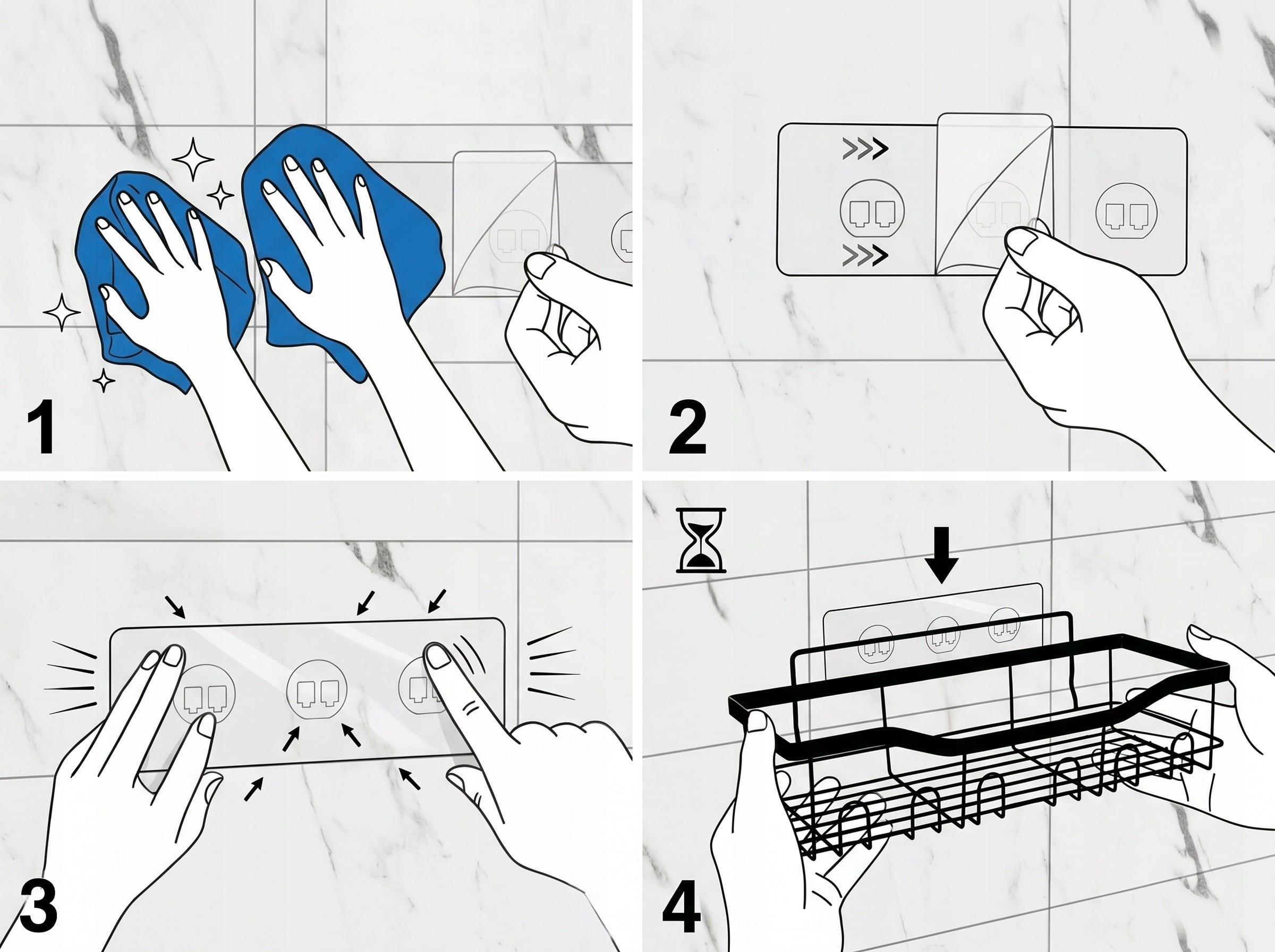 BATHROOM SHELF HANGING SHOWER FOR BATHROOM BLACK SHELVES 5 PIECES Manufacturer code PÓŁKI NA ŚCIANĘ DO ŁAZIENKI KOSMETYKI MOCNE