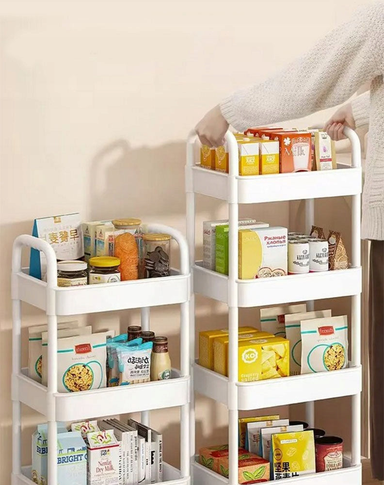BATHROOM SHELF KITCHEN CABINET MOBILE RACK ON WHEELS 4 LEVEL Brand no brand