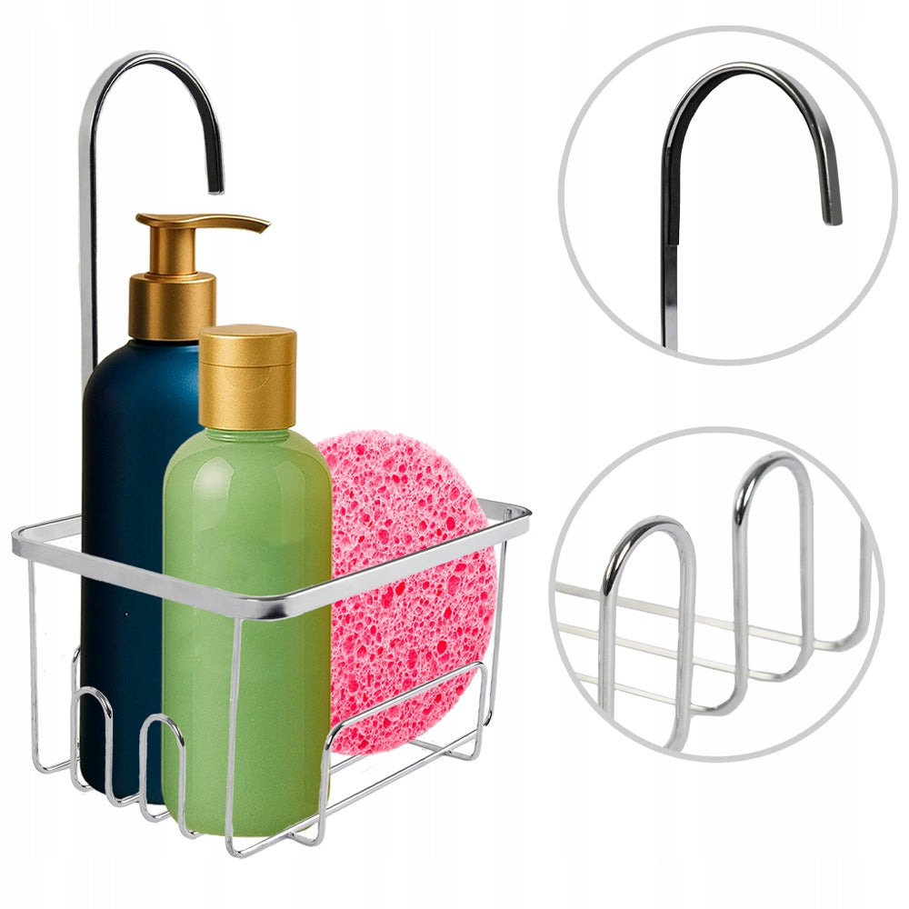 BATHROOM SHELF SILVER BATTERY MOUNTED BASKET SOAP RESISTANT Packaging status original