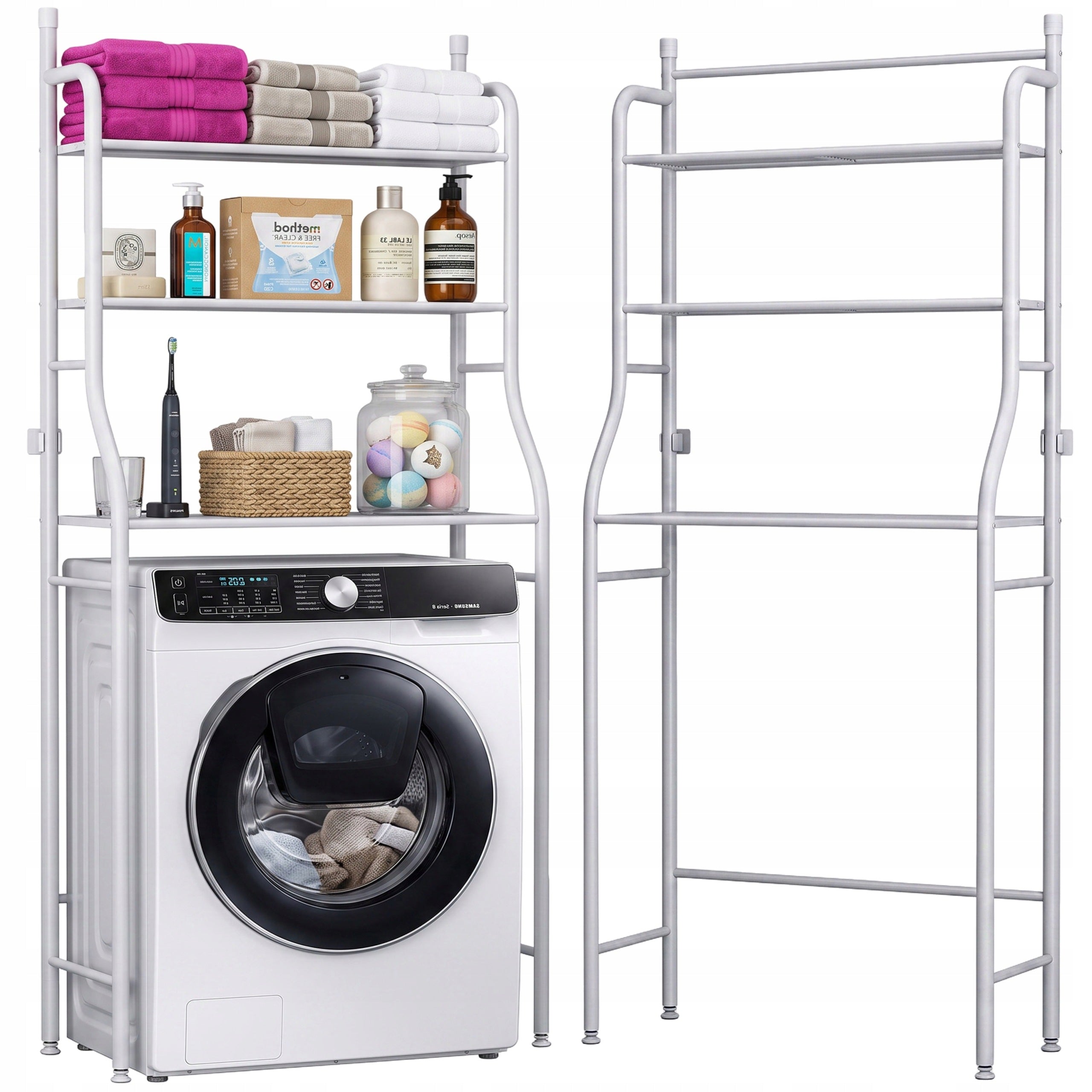 BATHROOM SHELVING CABINET 3 SHELVES SHELF RACK OVER TOILET SEAT WARDROBE