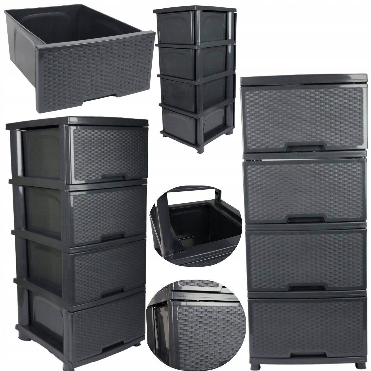 BATHROOM SHELVING UNIT CHEST OF DRAWERS FREESTANDING PLASTIC