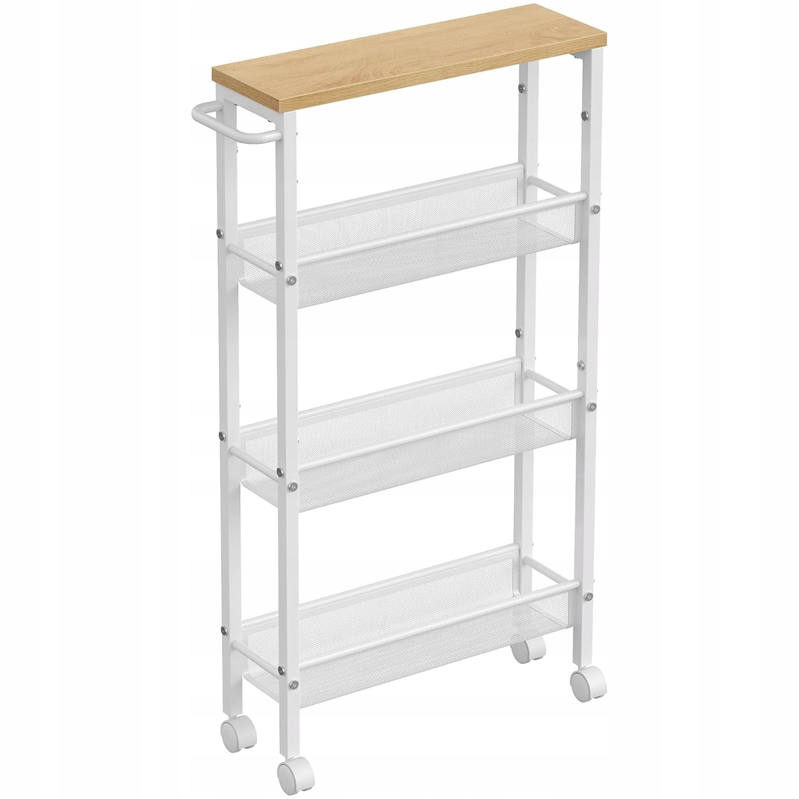 BATHROOM SHELVING UNIT MOBILE SHELF 4 LEVELS CABINET NARROW RECESSED ORGANIZER