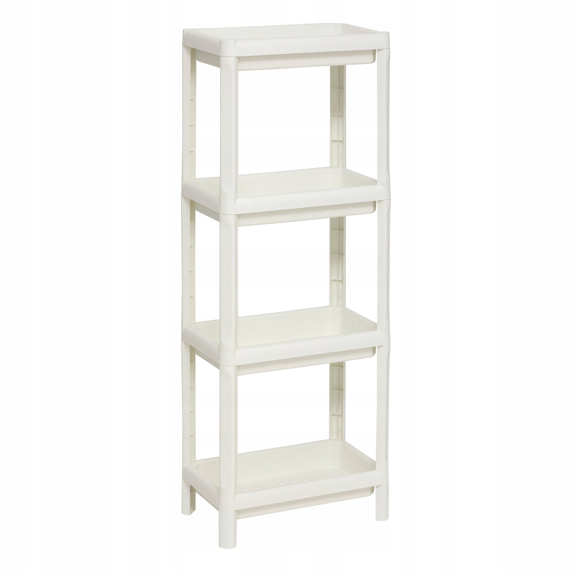 BATHROOM SHELVING UNIT NARROW 4-LEVEL WHITE PLASTIC NIV 37,5 X 22,5 X 100