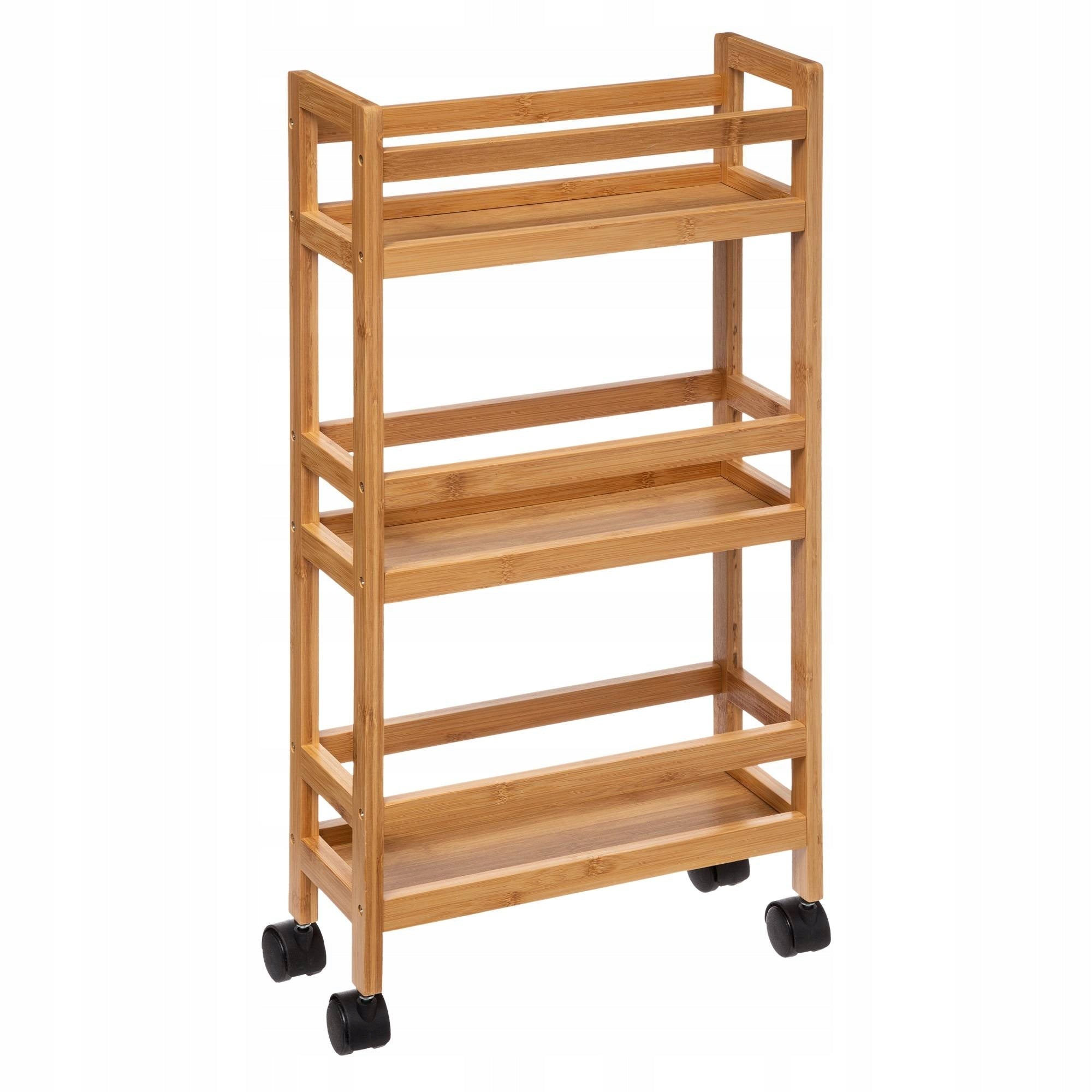 BATHROOM SHELVING UNIT WOODEN MOBILE BAMBOO ON WHEELS 3 SHELVES Manufacturer code 174521