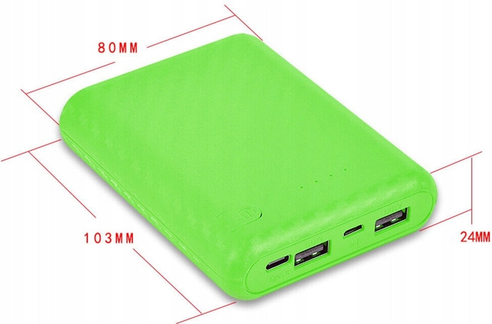 BATTERIES POWER BANK 4x 18650 2X USB-A + MICRO USB + USB-C Manufacturer code KBR Games K349