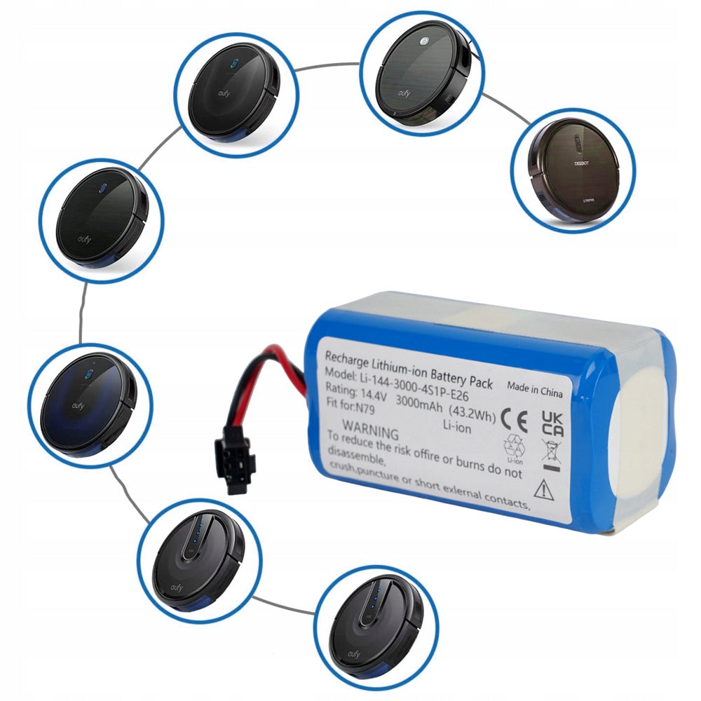 BATTERY 3000MAH 14.4V BATTERY FOR EUFY ROBOVAC 11/11S/12 ECOVACS DEEBOT Manufacturer code Akumulator do Eufy RoboVac