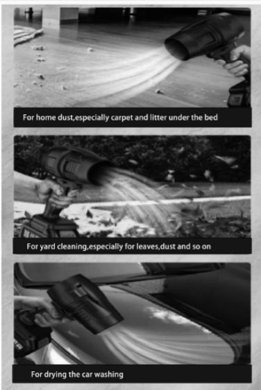 BATTERY AIR BLOWER MANUAL FOR DUST LEAVES TURBO GRILL 800 W Tool weight 0.5 kg