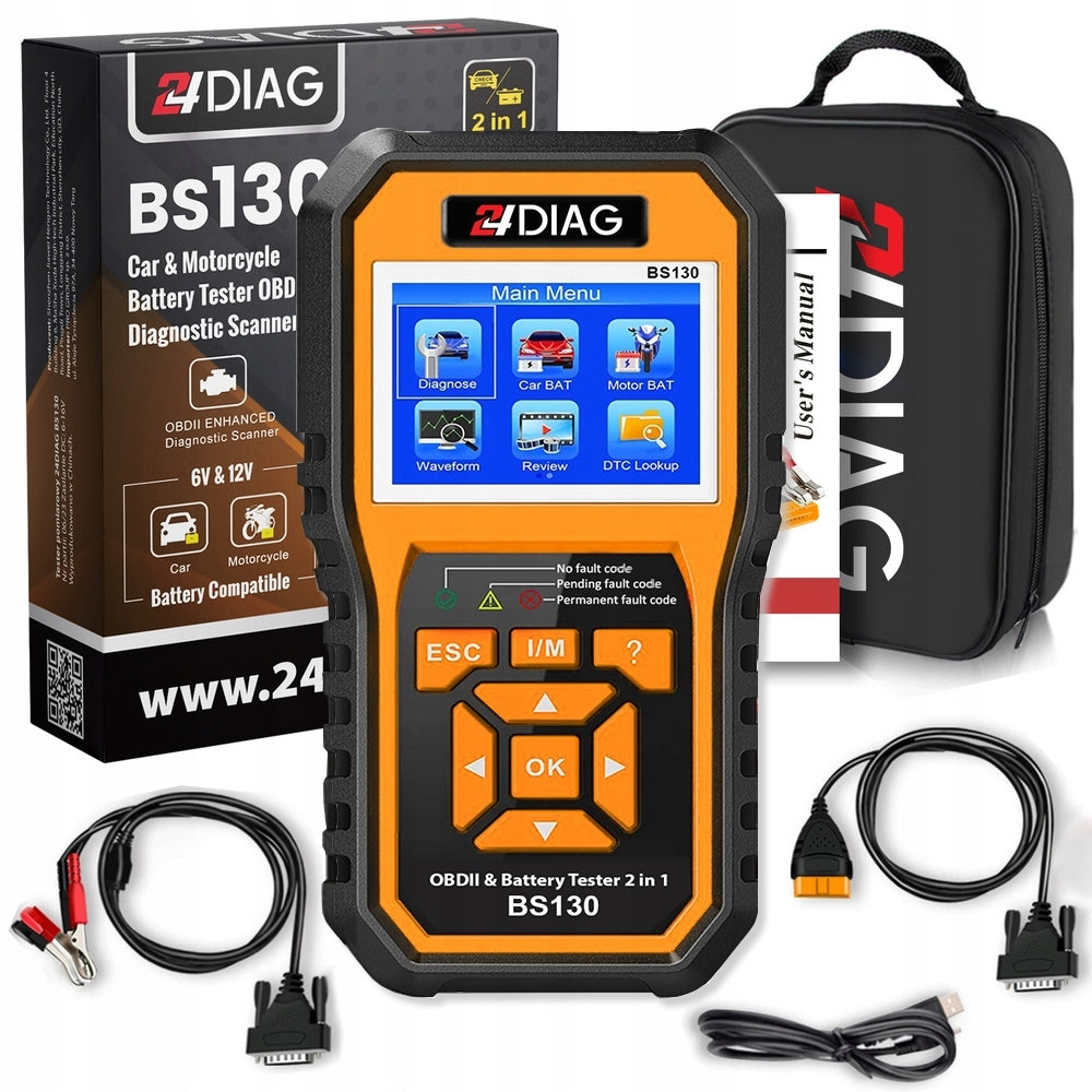BATTERY AND DIAGNOSTIC TESTER OBD2 6V 12V