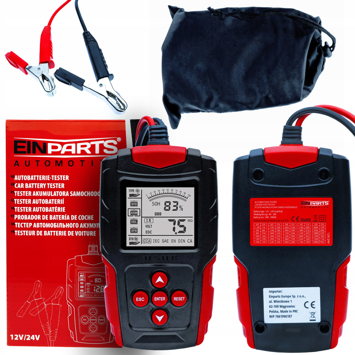 BATTERY METER TESTER WITH LCD DISPLAY 12/24V 3Ah – 200Ah