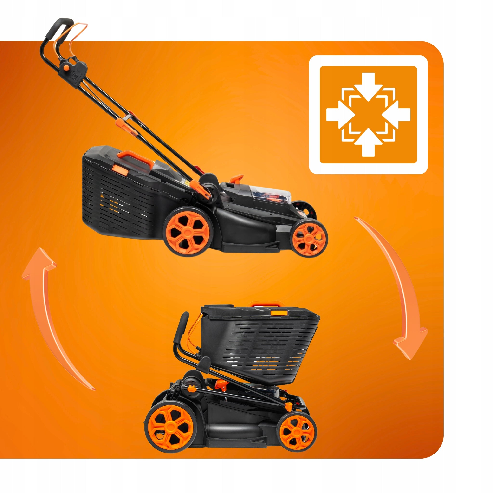 BATTERY MOWER 38CM 45L 40V INDUCTION MOTOR + CHARGER + 2X AKU Mowing width 38 cm
