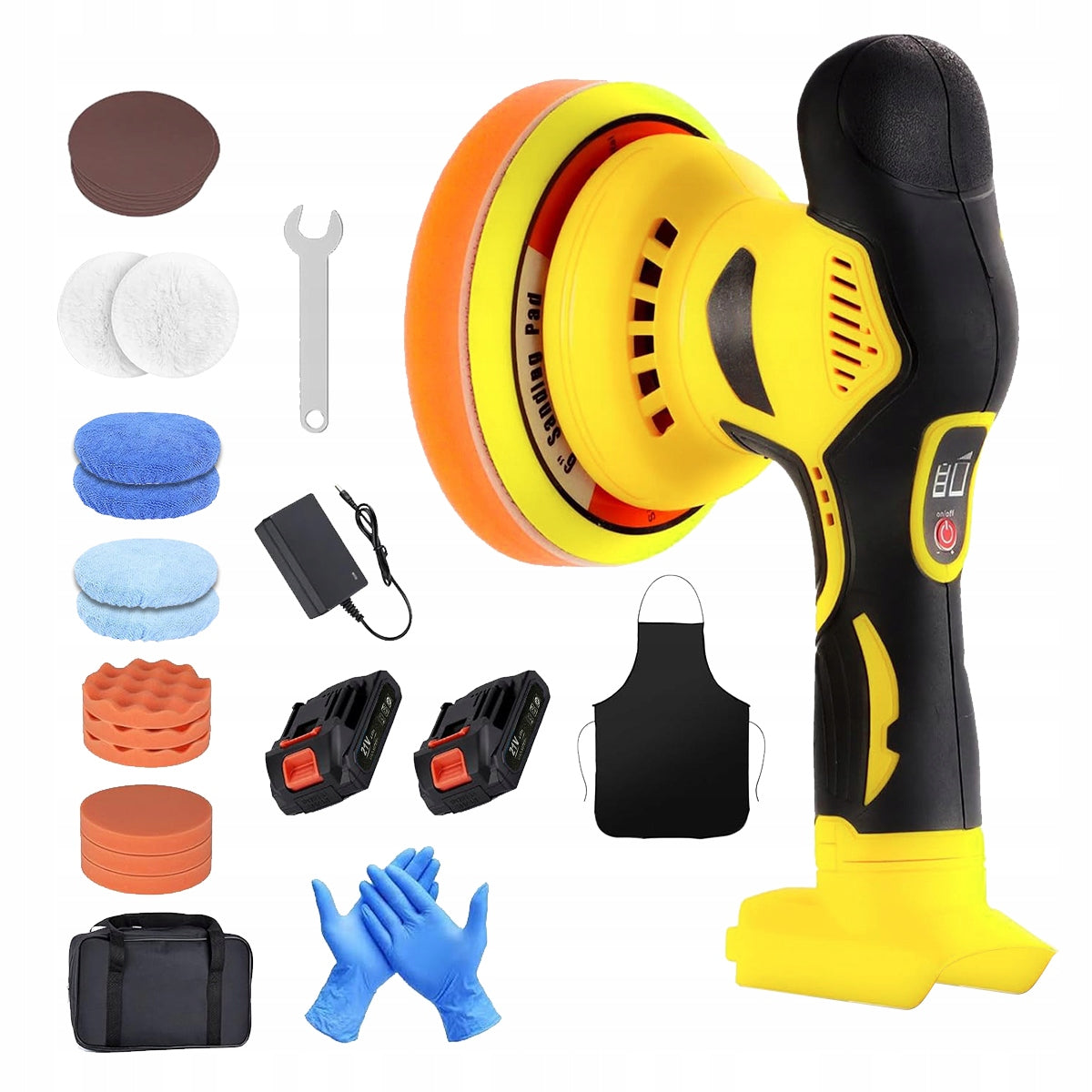 BATTERY OPERATED CAR POLISHER + 2x aku 2.0AH 21V STRONG