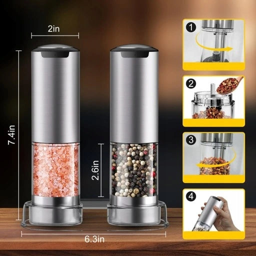 BATTERY OPERATED ELECTRIC PEPPER AND SALT GRINDER 2 PACK Brand no brand