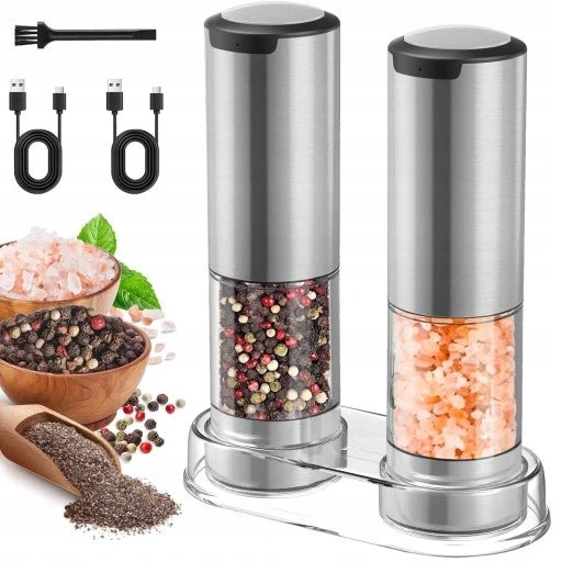 BATTERY OPERATED ELECTRIC PEPPER AND SALT GRINDER 2 PACK