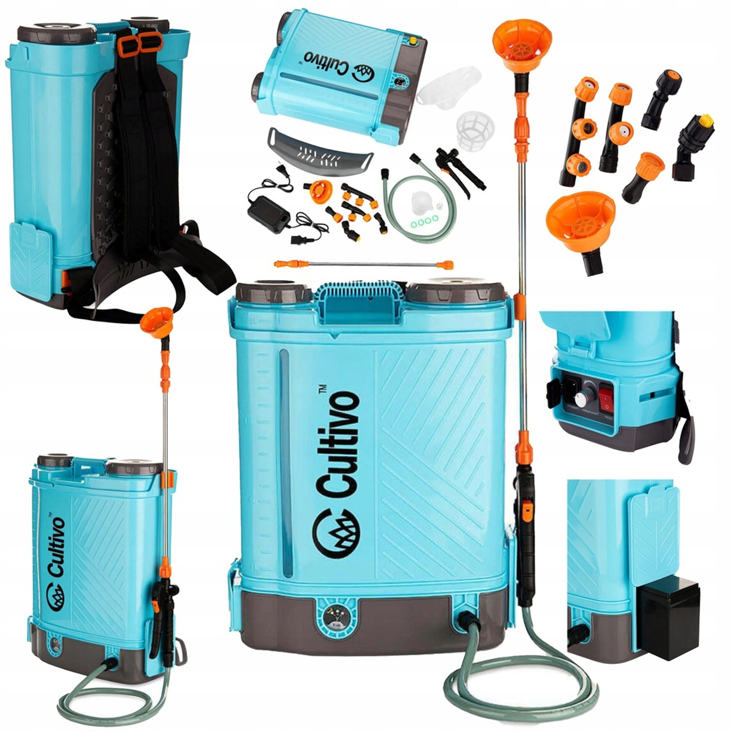 BATTERY PRESSURE SPRAYER 16L BACKPACK LONG LANCE 98cm NOZZLES Packaging status original