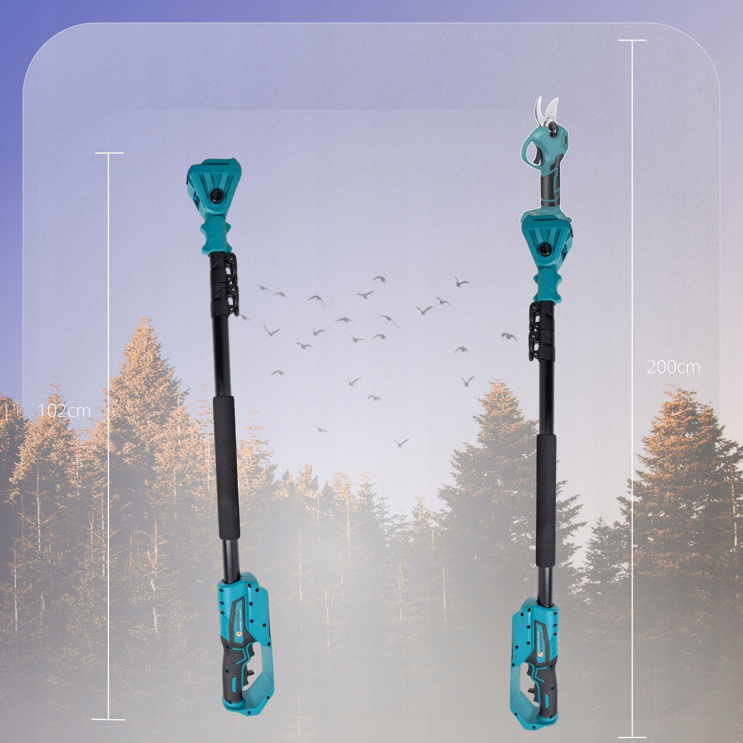 BATTERY PRUNER BRANCH SHEARS WITH BOOM 200cm SET Packaging status original