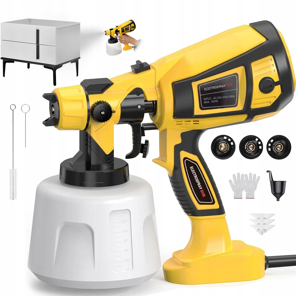 BATTERY SPRAY PAINT GUN+4 NOZZLES 850W 1400ML