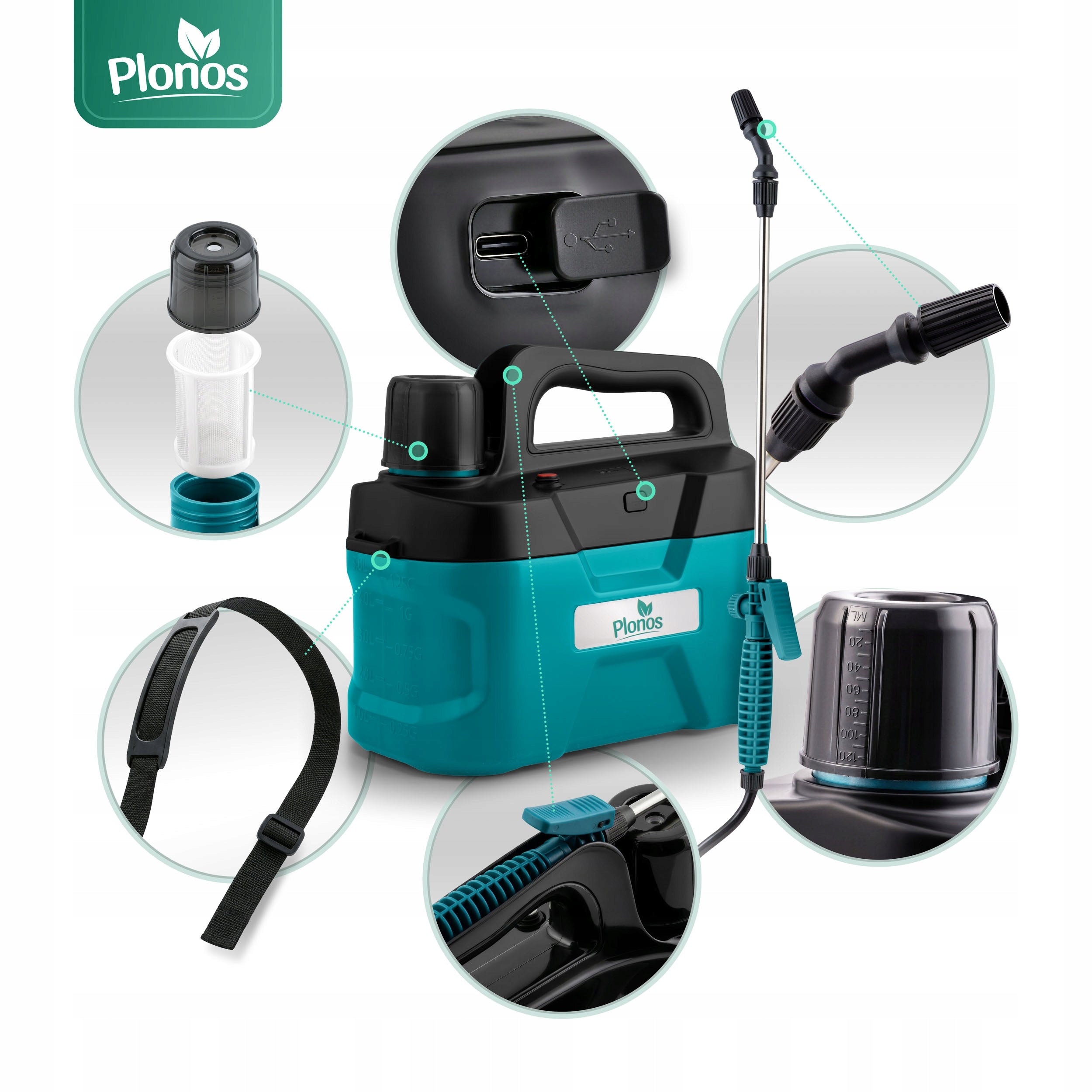 BATTERY SPRAYER 5L PRESSURE SPRAYER GARDEN LANCE USB-C Manufacturer code 460700