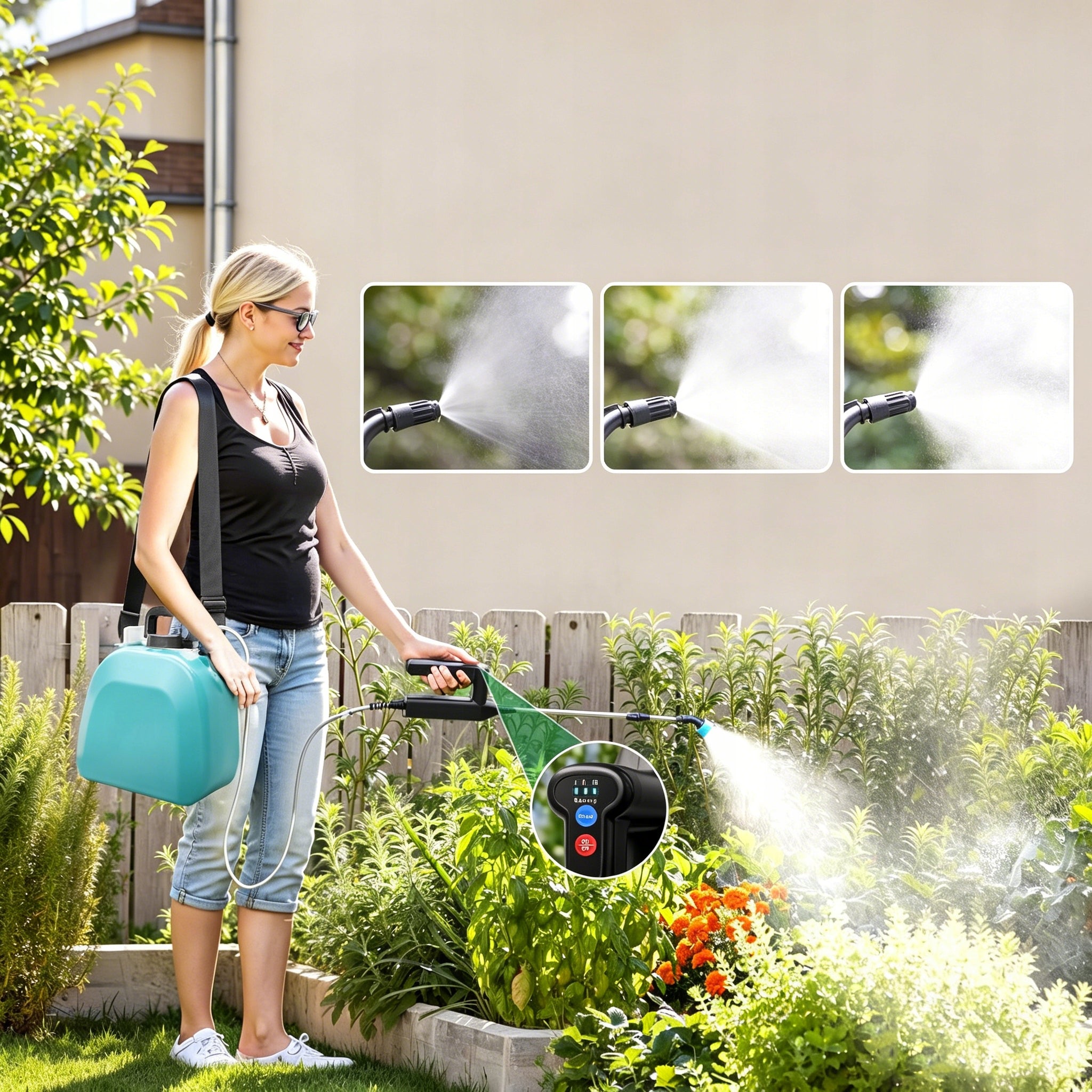 BATTERY SPRAYER ELECTRIC SHOULDER 8L 4 NOZZLES 2000MAH GARDEN Power supply rechargeable battery