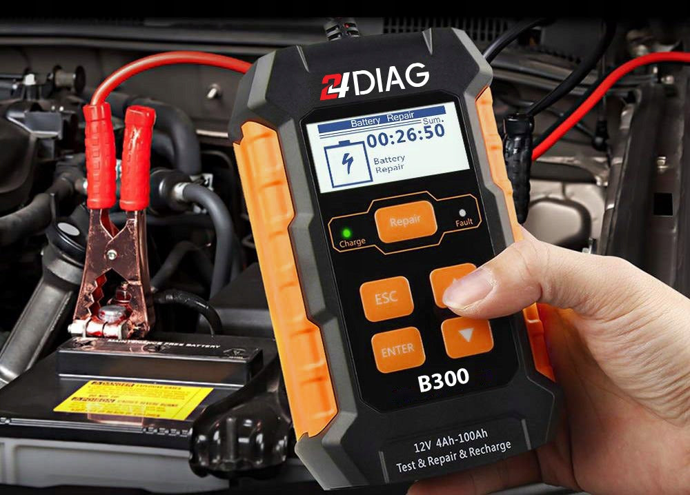 BATTERY TESTER RECTIFIER B300 3w1 12V 5A Brand 24Diag
