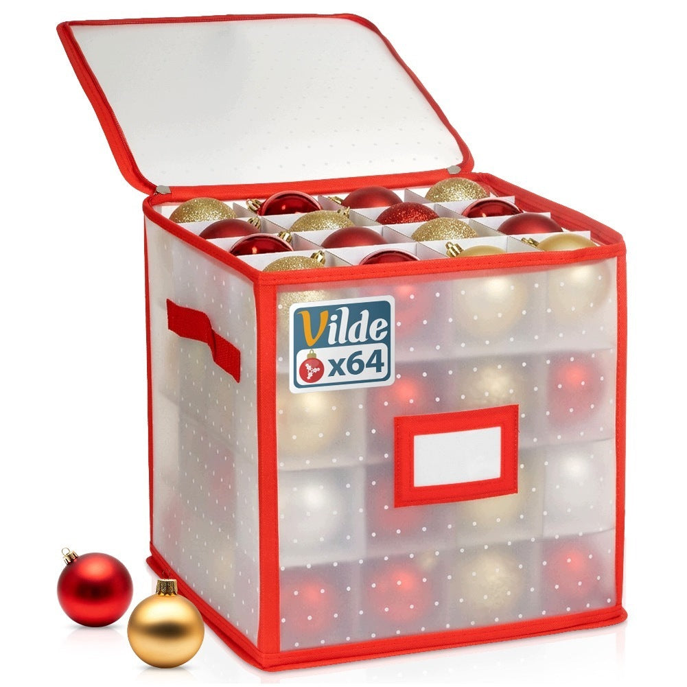 BAUBLE Container Box Organizer Bauble Storage Case 64 Pcs