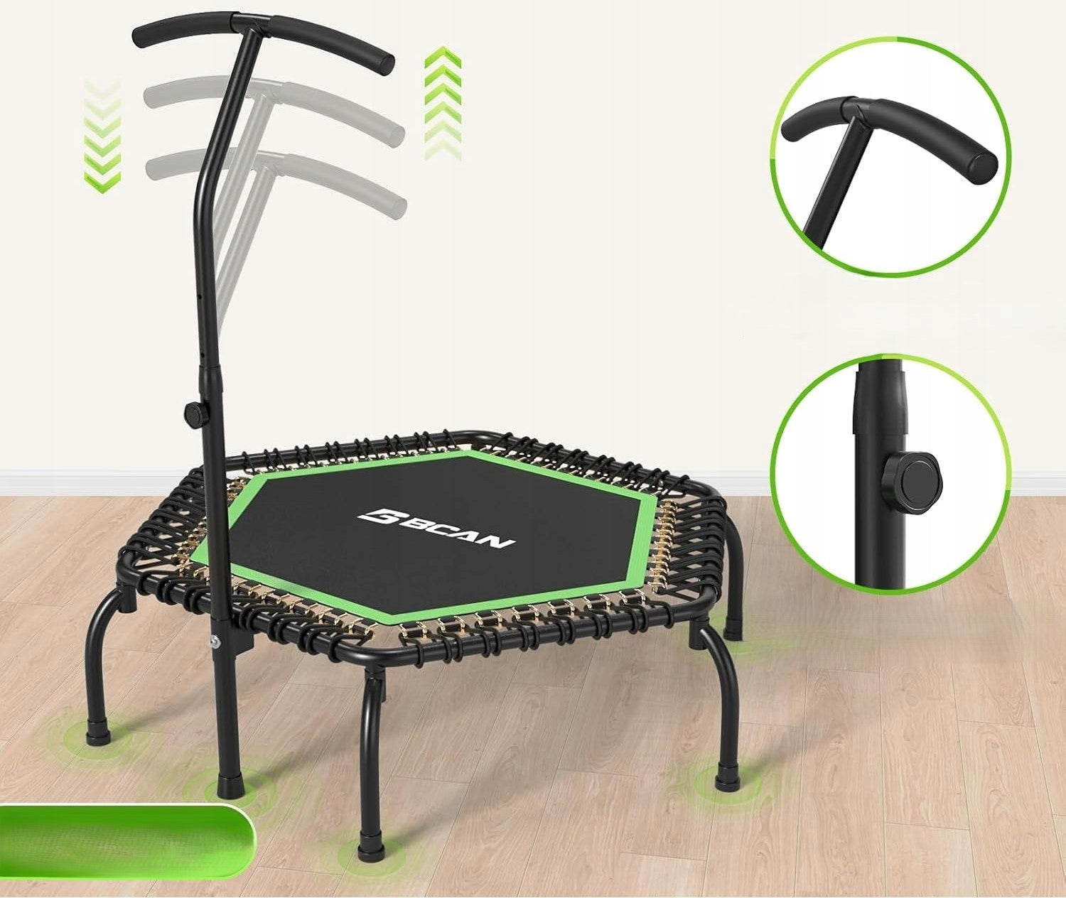 BCAN Mini fitness trampoline with handle 250 kg 123 cm Packaging status original