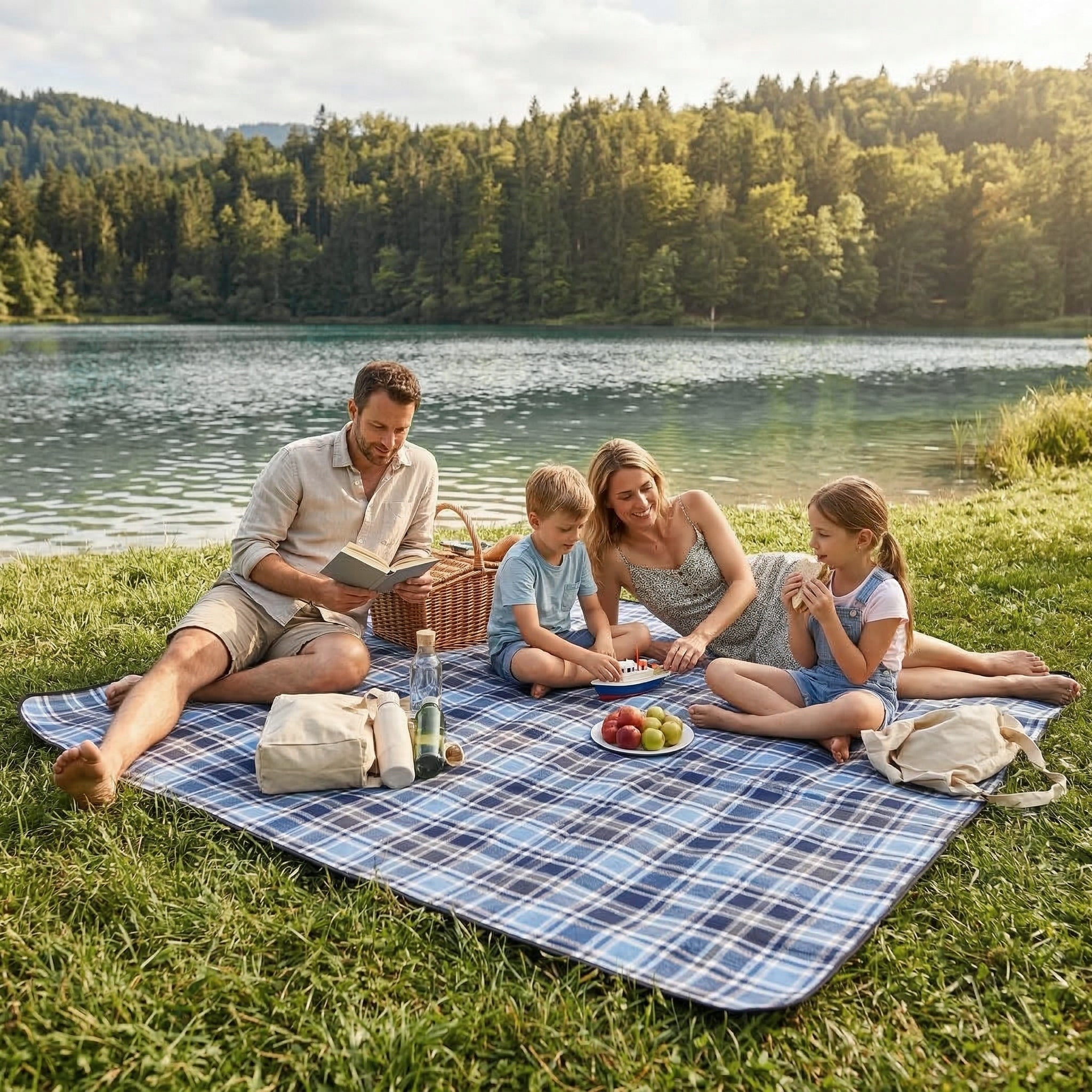 BEACH BLANKET 200x200 WATERPROOF PICNIC MAT INSULATION FOR BEACH CAMPING LARGE Packaging status original
