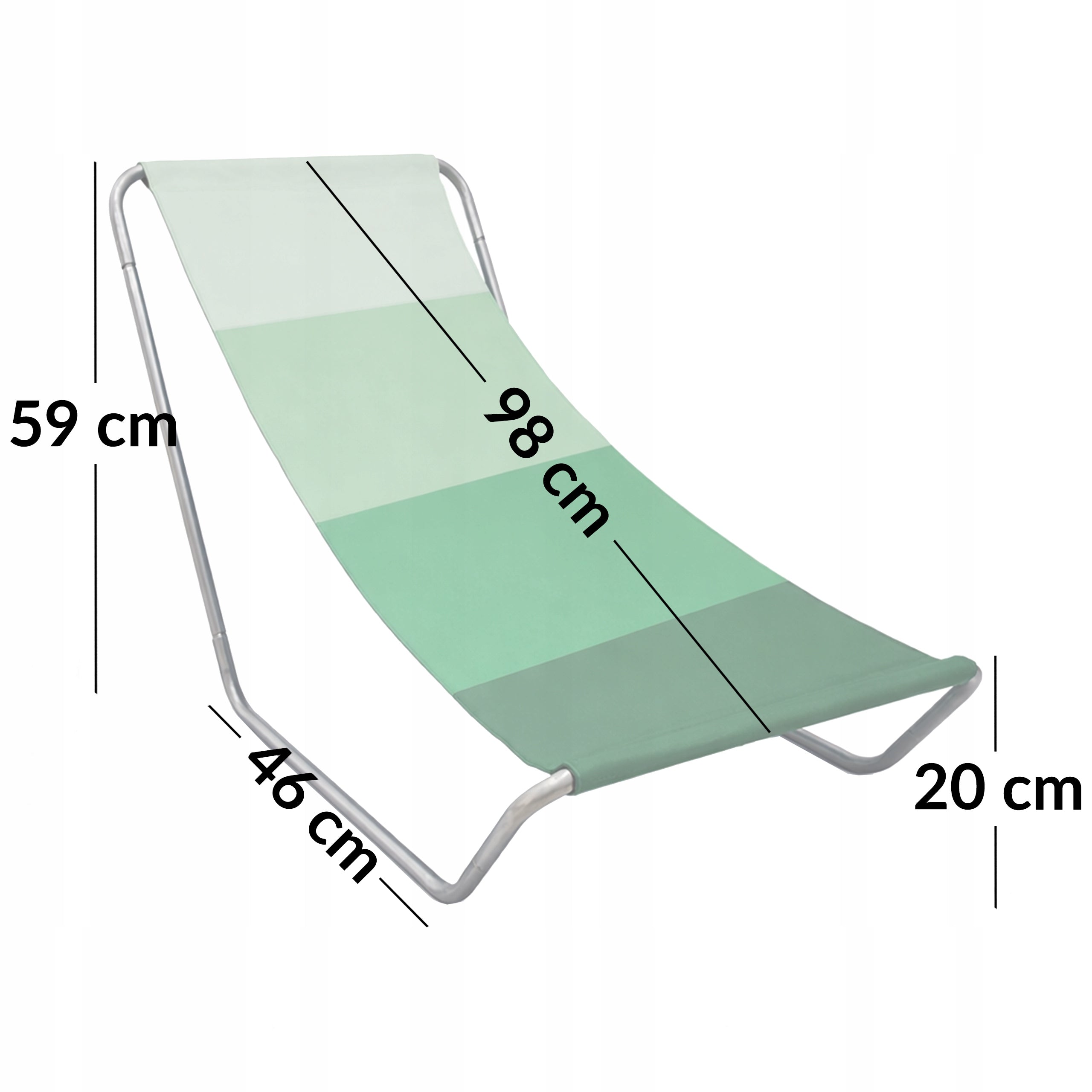 BEACH CHAIR FOLDING WITH COVER LIGHT HIKING ELLA GREEN STRIPES Packaging status original