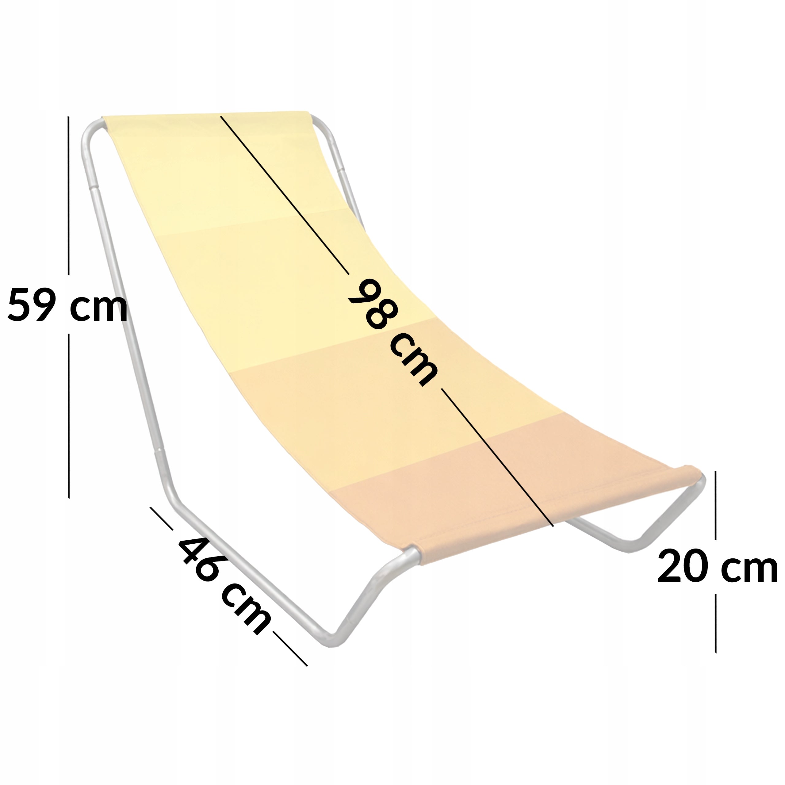 BEACH CHAIR FOLDING WITH COVER LIGHT HIKING ELLA YELLOW STRIPES Packaging status original