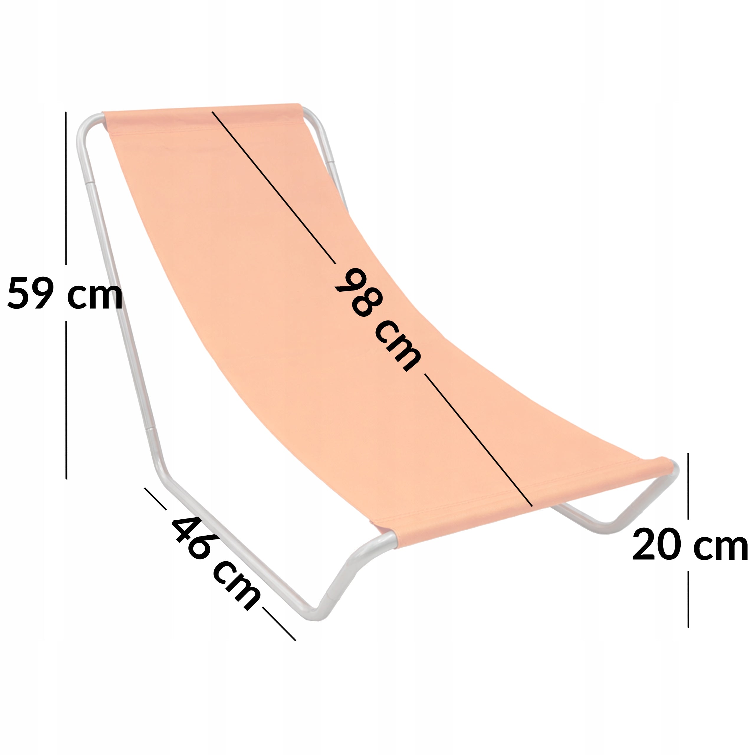 BEACH CHAIR FOLDING WITH COVER LIGHT TOURIST ELLA ORANGE Packaging status original